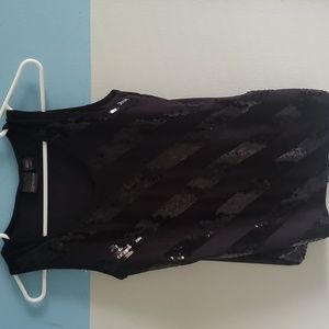 COVINGTON Petite, black blouse, sleeveless for evening